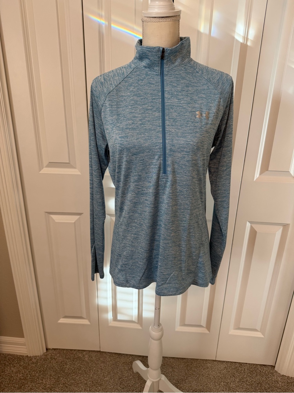 UNDER ARMOUR Heat Gear Loose Womens' 1/2 Zip Long Sleeve Top Size Large EUC
